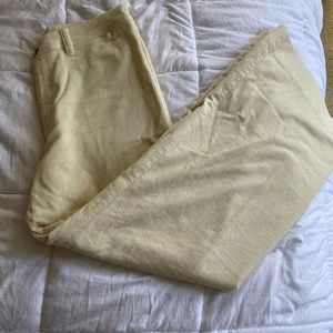 Wide leg corduroy cream pants